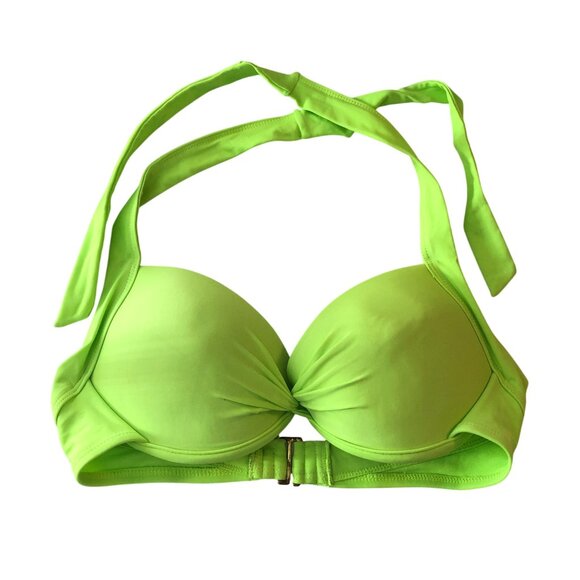 Tahiti Bikini Top Halter Underwire Padded Lime Green M - Picture 1 of 3